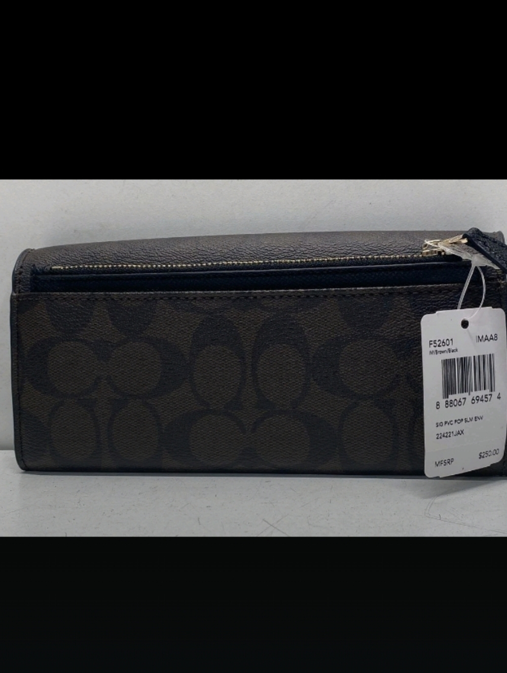 Coach-Signature Pop Slim Envelope Wallet (Brown/Black 🖤🤎) - Picture 6 of 6